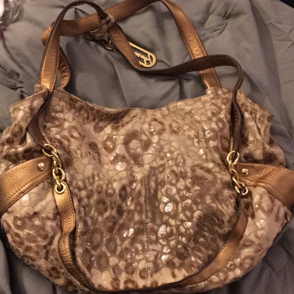 Tan cheetah purse